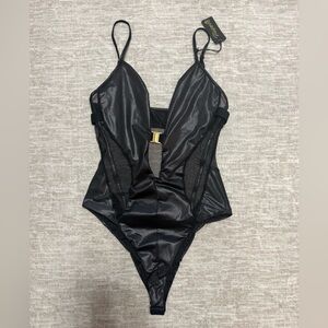 Yandy Wet Look Black Teddy